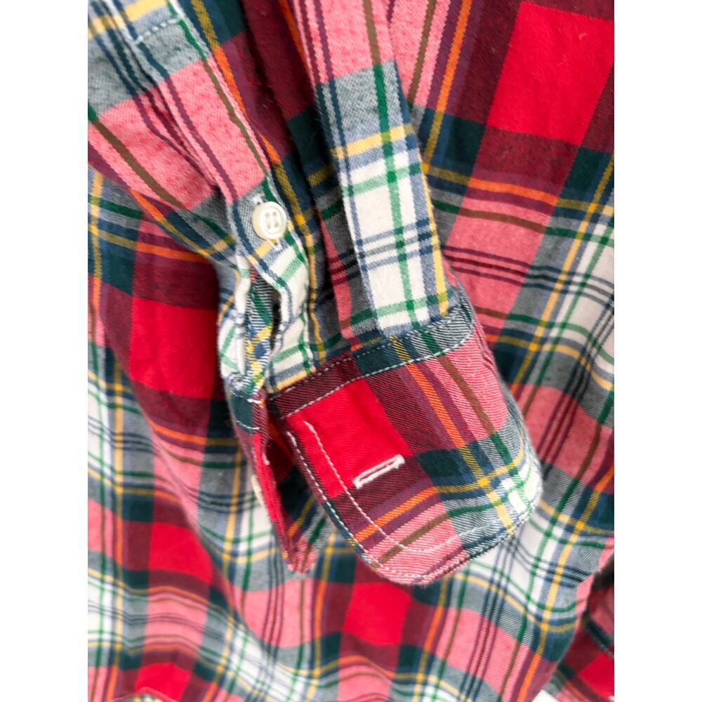 *J.CREW* Plaid Cottagecore Popover Flannel Shirt Tartan Pattern Women's XS - Picture 6 of 7